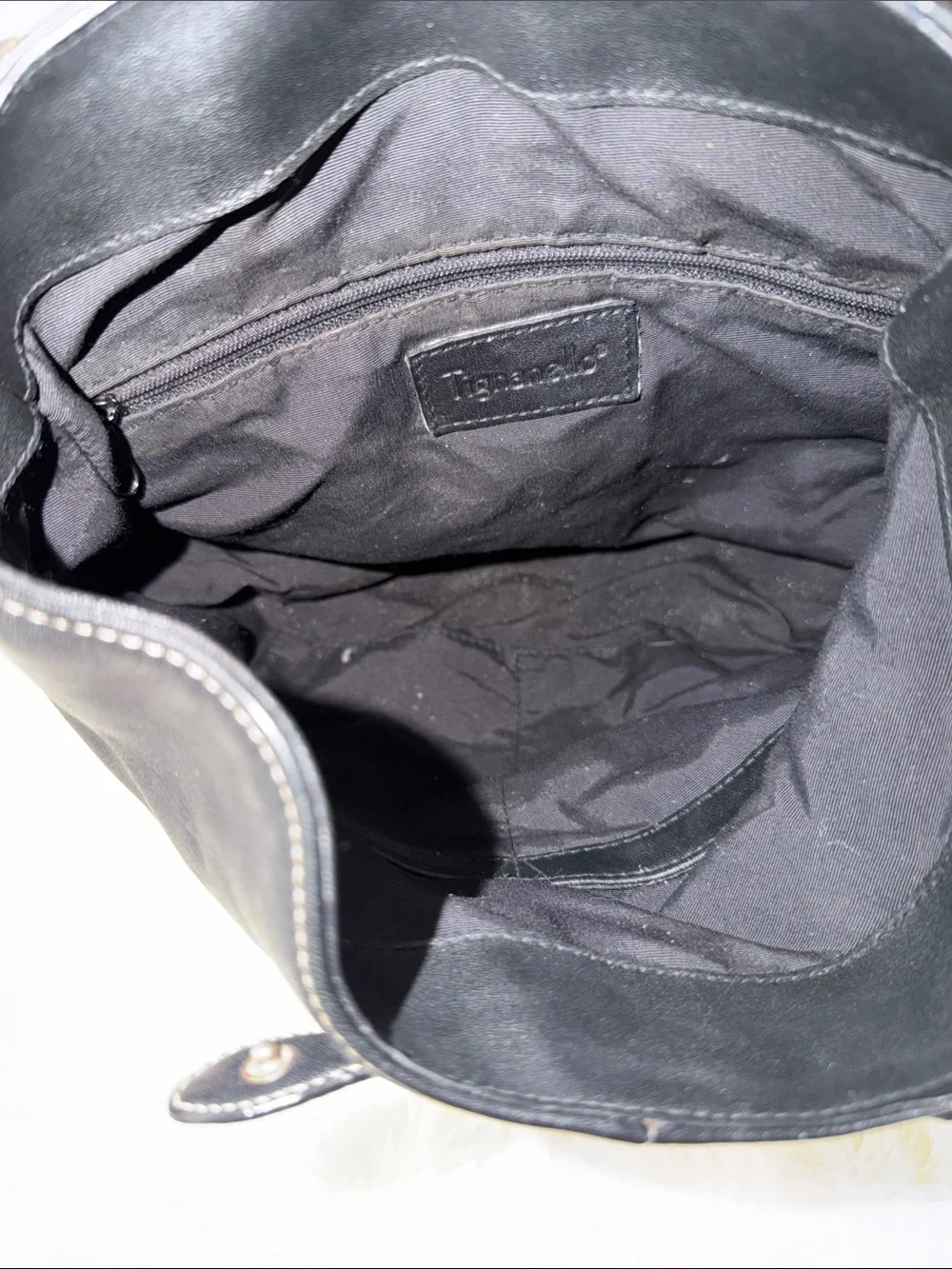Black Tiganello Leather Women's Backpack Purse